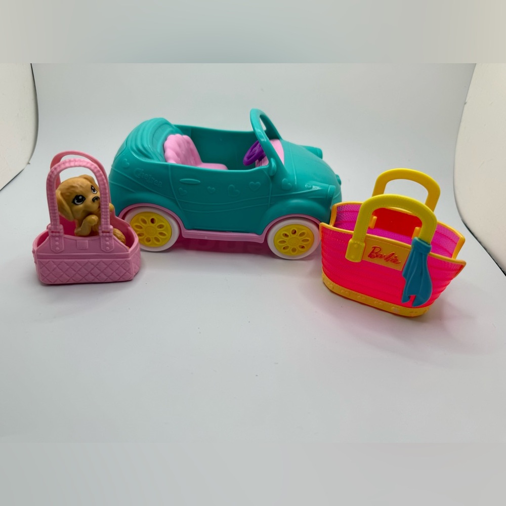 Mattel Barbie Doll lot Club Chelsea Car from rv & dog bags purse